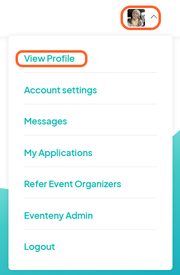 image showing user where to find their profile at the top right corner of the screen