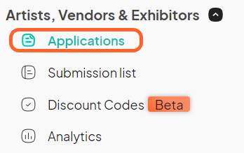 an image showing users to click the applications tab under vendors