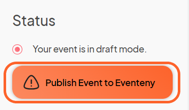an image showing users where to click to publish their event