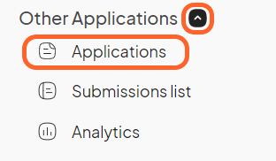 an image showing users to click the drop down arrow of Other Applications to access applications