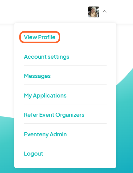 an image showing users where to find their profile at the top right of the home page