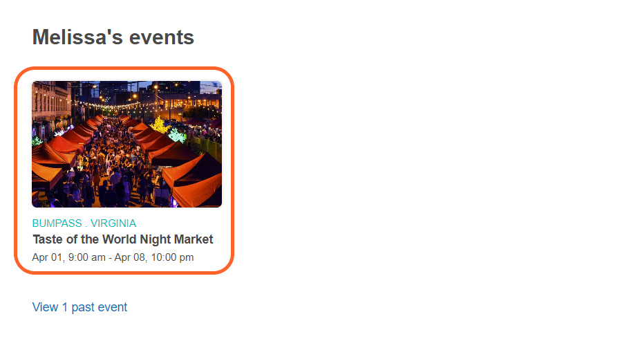 an image showing users where to find their events section on their profile