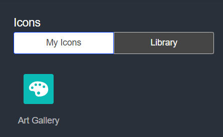 an image showing users where the icons they place will apear in the left sidebar under My icons