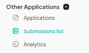 an image showing users where to find the submission list button under the other applications tab
