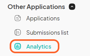 an image showing users where to find the analytics button under the other applications tab