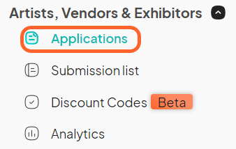 an image showing users where to click to find the vendor application page