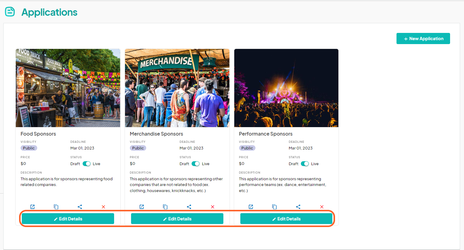 an image showing users to click the blue edit details button at the bottom of the application on the application page