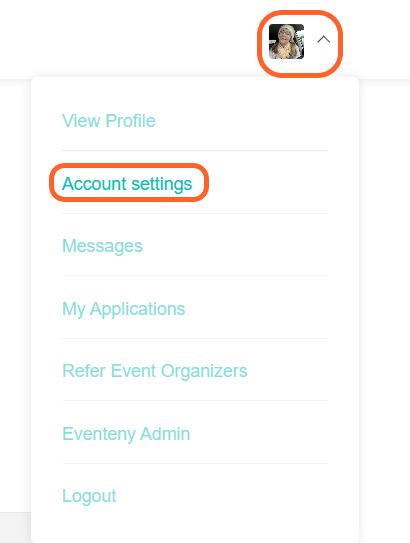 an image showing users showing the account settings button under the profile icon at the top right corner of the screen