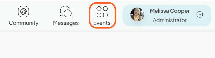 an image showing users the events icon within the event dashboard