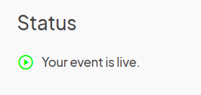 an image showing users what it looks like when their event status is set to live