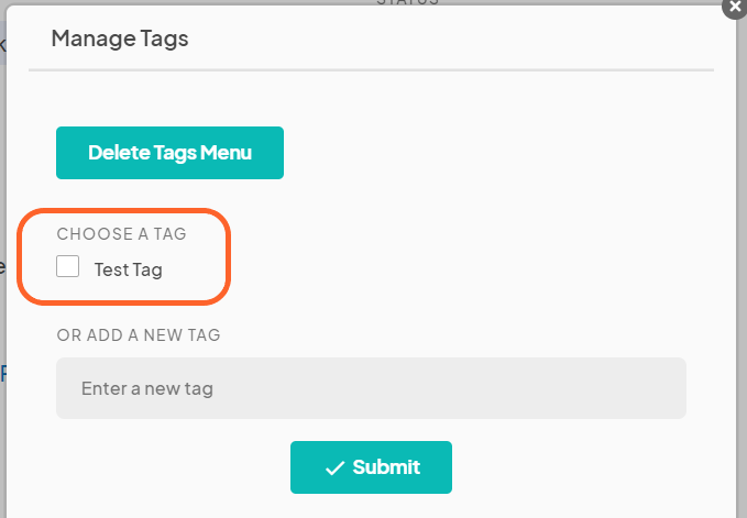 an image showing users the tag now created and how it shows up on other submissions for possible application