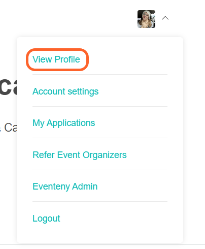 an image showing users where to find the view profile button under the profile icon at the top right corner of the page