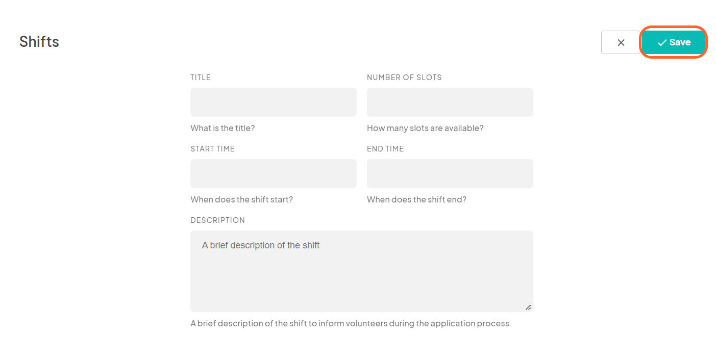an image showing users the shift criteria fill out window with the save button highlighted