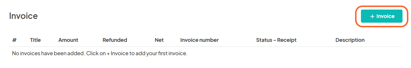 an image showing users the invoicing section with the new invoice button highlighted