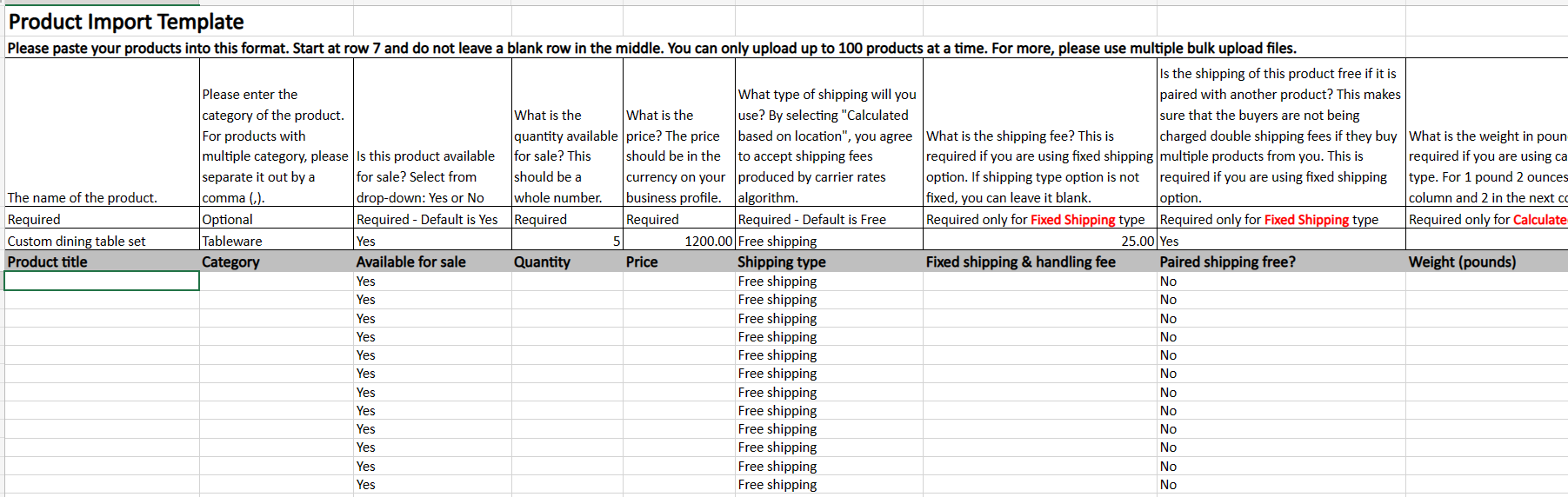 an image showing users the excel template