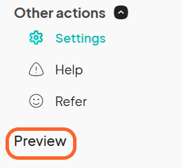 an image showing users where the preview button is on the left side bar of the event dashboard