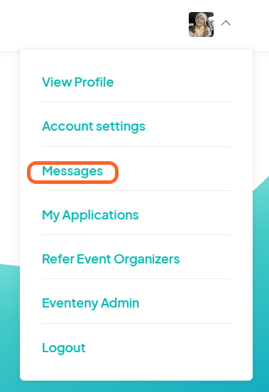 an image showing users the message button under the profile icon on the home page