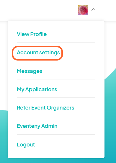 an image showing users where to find account settings under the profile icon