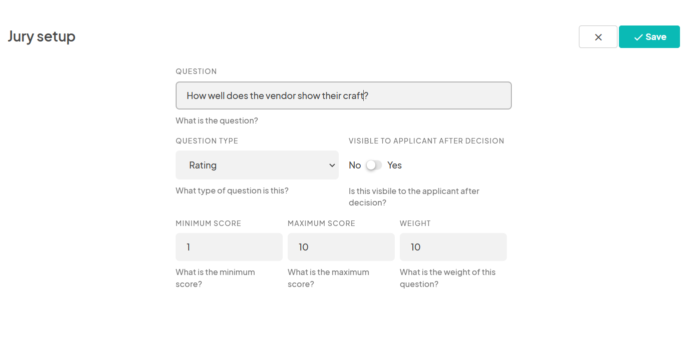 an image showing users the rating question type