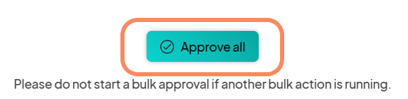 A button labeled 'Approve all' for confirming bulk approval of applications.