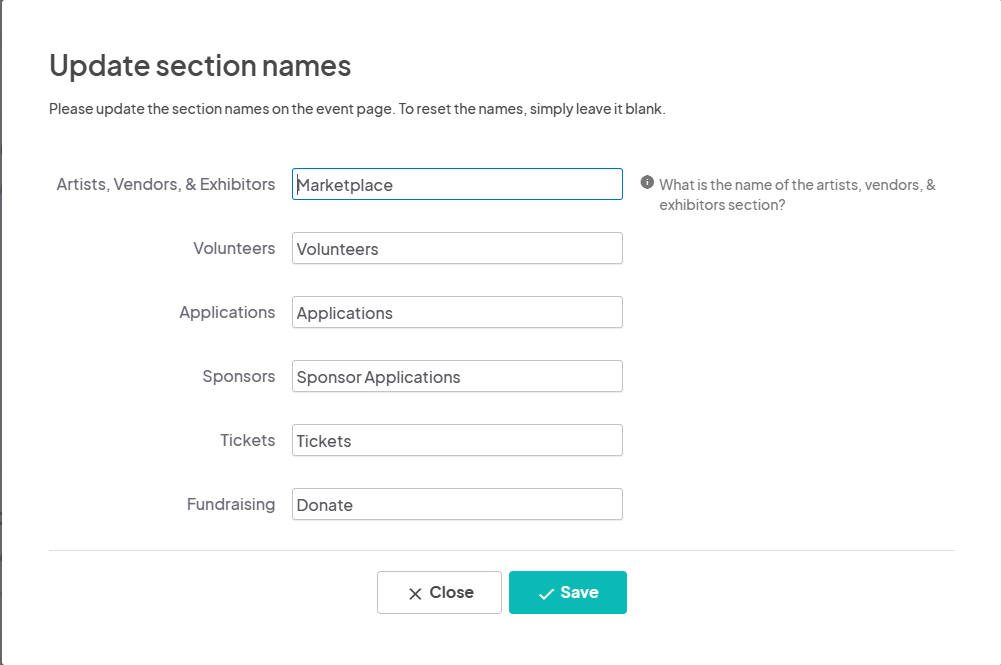 an image showing how to fill out the general settings for the event