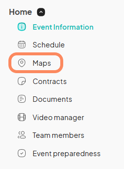 an image showing users to click on the 'Map' button with an orange circle around 'Maps'.