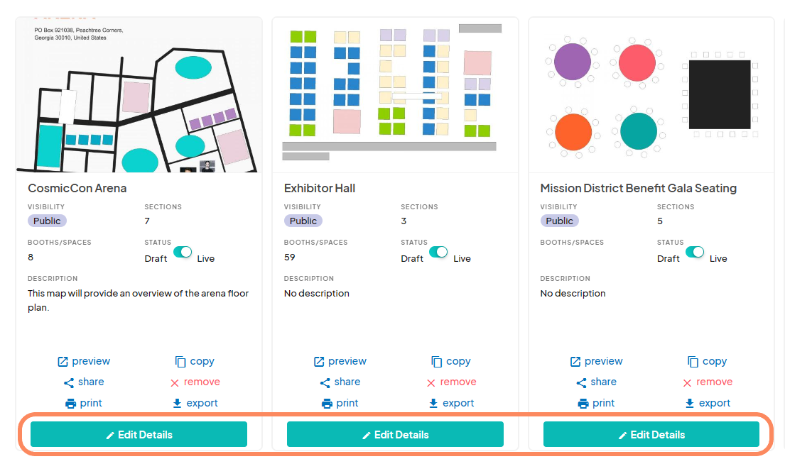 an image showing users where to edit the map of their choice. There is an orange circle around the 'Edit' button.
