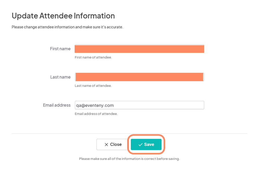 an image showing users the save button highlighted with an orange circle.
