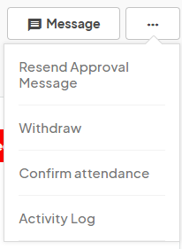an image showing users the options available for the volunteer menu when an application is approved.