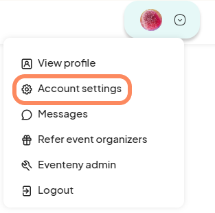an image showing users to click on their profile to access their 'Account Settings'.