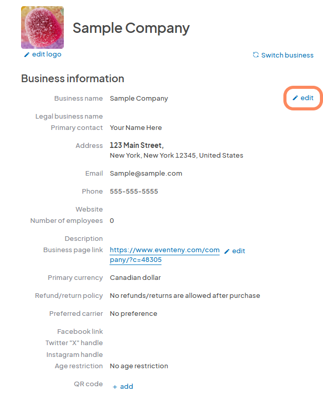 an image showing users to click on the edit button with an orange circle around the edit button.