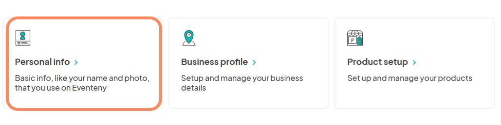 an image with an orange circle highlighting the 'Personal Info' button.