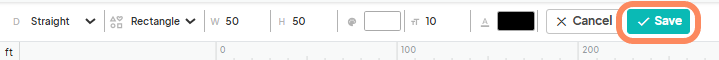 An image showing users the map editor tool bar with an orange circle highlighting the ‘Save’ button.