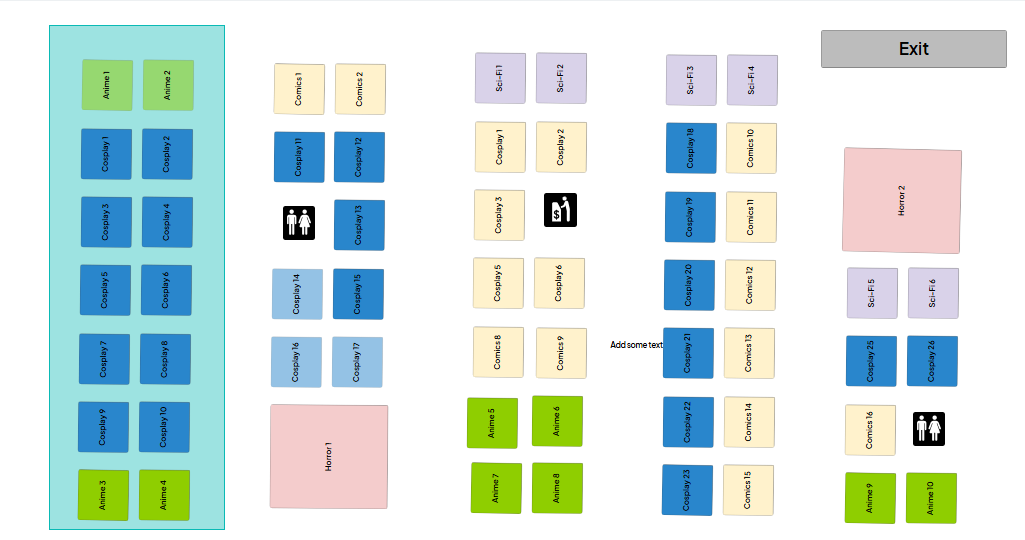 An image showing users how they can highlight multiple booths on their map to move, edit, or delete.