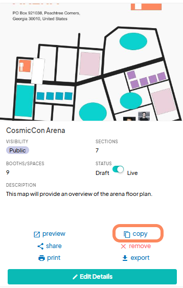 an image showing users the 'Copy' icon with an orange button highlighting it.