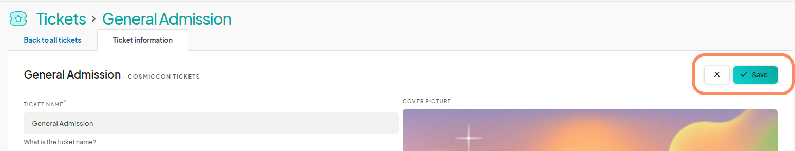 an image showing the users the 'Save' button with an orange circle highlighting it.