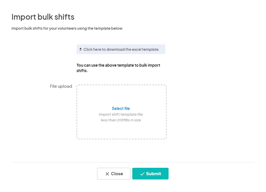 Toolbar section highlighting the Bulk Shifts button next to New Shift and Export shift details for managing shifts.