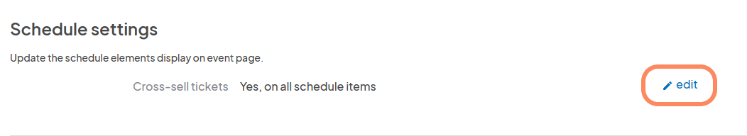 an image showing the ability to enable or disable the option for cross-selling tickets on the schedule feature