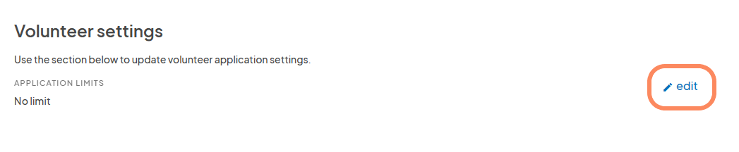 an image showing where to edit the volunteer settings