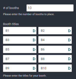 an image showing users where they can title their booths