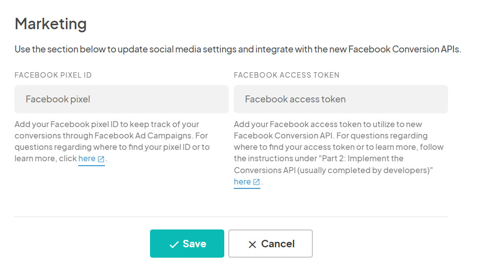 an image showing the user the text field box to paste the Facebook Pixel ID.